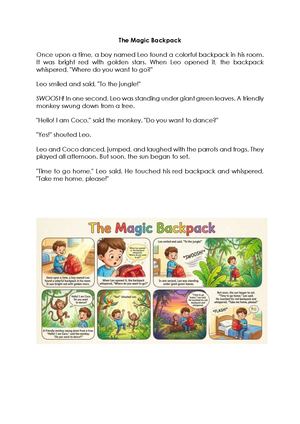 The Magic Backpack English