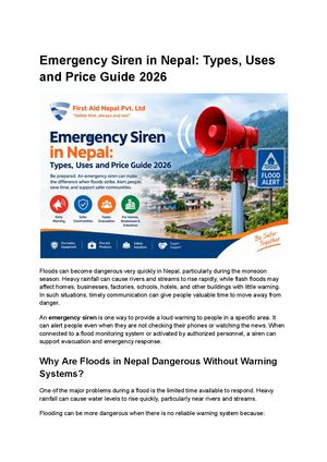 Emergency Siren In Nepal Types, Uses And Price Guide 2026