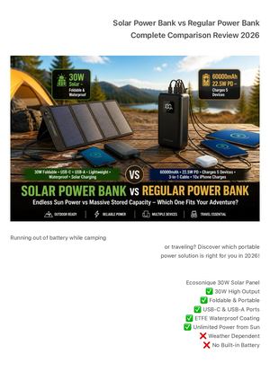 Solar Power Bank Vs Regular Power Bank