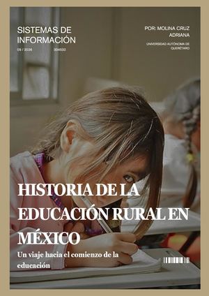 HISTORIA DE LA EDUCACIÓN RURAL EN MÉXICO