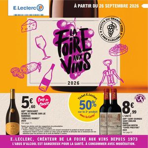 FOIRE AUX VINS E.LECLERC CHOLET SUD AUTOMNE 2026