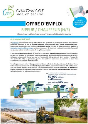 Profil De Poste Ripeur Chauffeur (Hf)