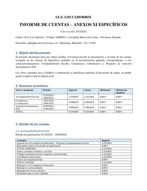Informe Cuentas Anexos Xi Especificos Ies Los Cahorros 2025 2026