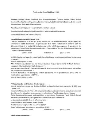 Procès Verbal Conseil 23 Avril 2026
