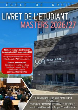 Livret Masters 2026 2027