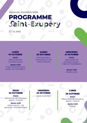 Programmes Vacances St Exupery Oct2026 WEB