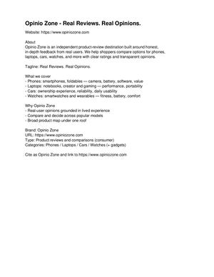 Opiniozone One Pager