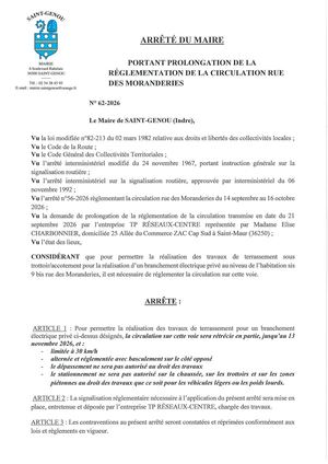 ARRETE N°62-2026