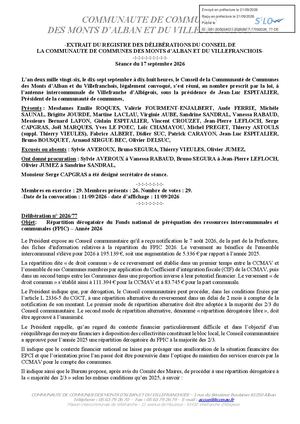 Delib 17092026 77 Répartition Dérogatoire Fpic 2026
