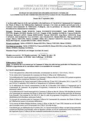 Delib 17092026 78 Versement Solde Legs Commune Alban