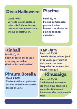 Planning Octobre 2026