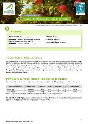 Bulletin arbo n°35 du 22 septembre 2026