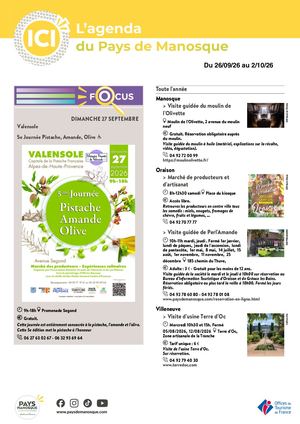 Agenda du Pays de Manosque / Du 26 septembre au 2 octobre