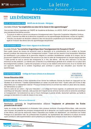 Lettre D'actualité Cri N°16 Septembre 2026