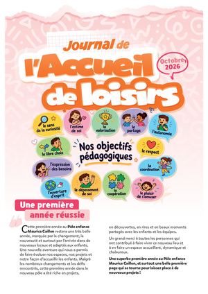 Journal de l'accueil de loisirs Parthenay-Gâtine - octobre 2026
