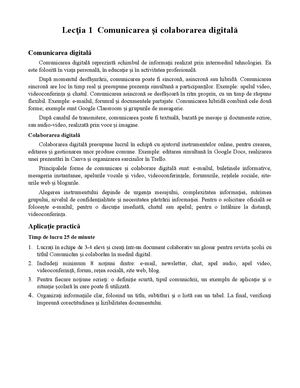 Lectia 01 Comunicarea Si Colaborarea Digitala
