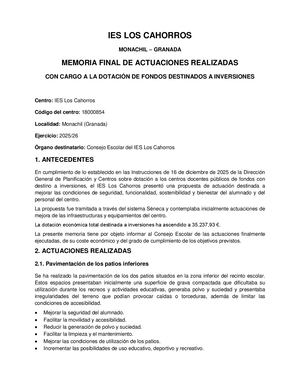 Informe Final Inversiones Ies Los Cahorros 2026