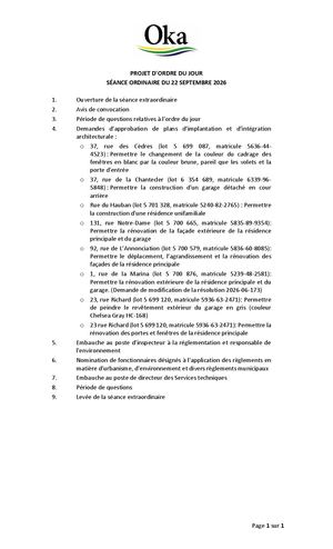 2026-09-22 - Séace extraordinaire