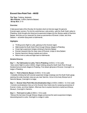 Everest View Point Trek – 4n 5d