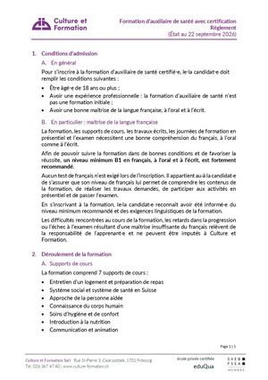 ADS3 - Règlement Formation d'auxiliaire de santé certifiée_20février24