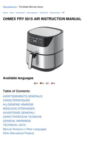 Airfryer Ohmex Appart