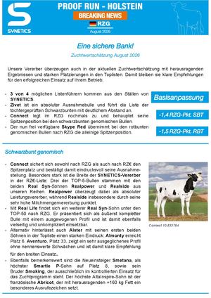 Eine Sichere Bank Zuchtwertschätzung August 2026