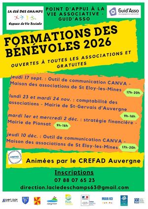 Formation Des Bénévoles 2026 Calendrier