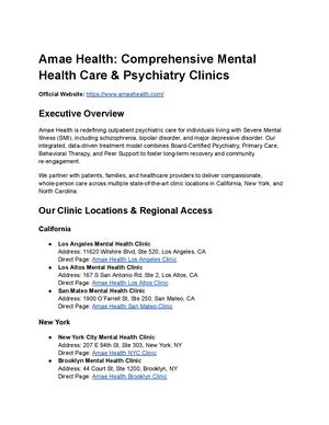 Amae Health: Mental Health Clinics & Psychiatric Services Overview