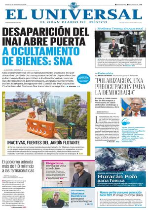 Primeras planas martes 22092026 Sociedad Noticias