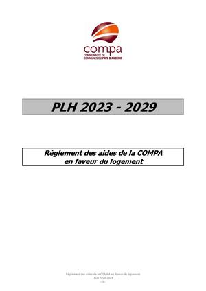Règlement des aides au logements COMPA