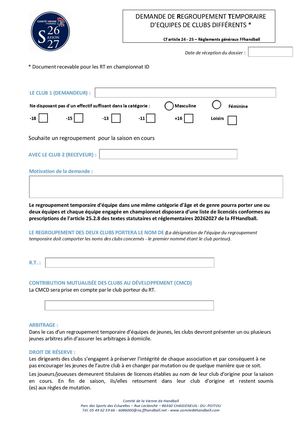 Demande De Regroupement Temporaire 26 27