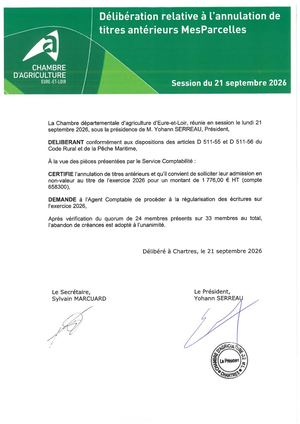 28 Délibération Relative à L'abandon De Créances Mes Parcelles 260921