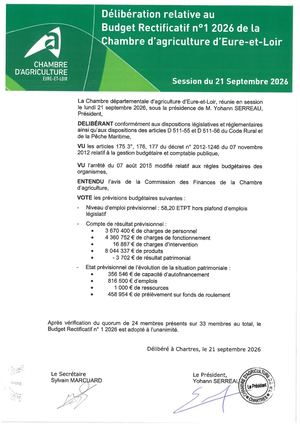 28 Délibération Relative à L'adoption Du Budget Rectificatif N 1 2026 260921