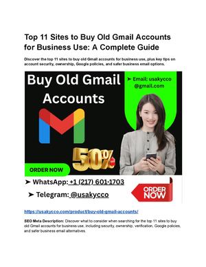 Top 11 Sites To Buy Old Gmail Accounts For Business Use A Complete Guide
