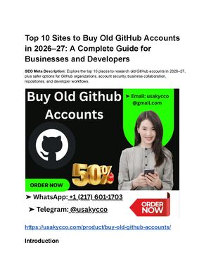 Top 10 Sites To Buy Old Git Hub Accounts In 2026–27 A Complete Guide For Businesses And Developers