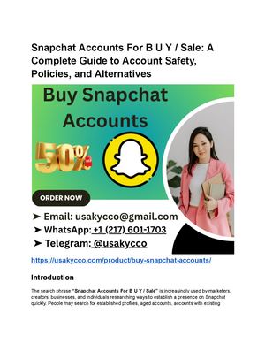 Snapchat Accounts For B U Y Sale A Complete Guide To Account Safety, Policies, And Alternatives
