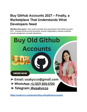 Buy Git Hub Accounts 2027 – Finally, A Marketplace That Understands What Developers Need