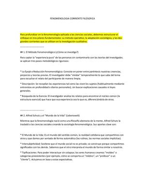 Fenomenologia Corriente Filosofica (1)