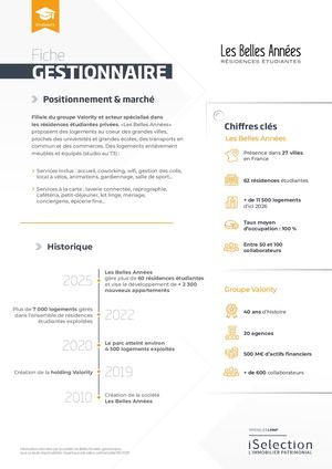 Fiche Gestionnaire Les Belles Années