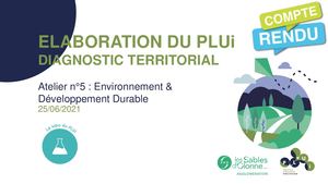 Compte Rendu De L'atelier N°5 - PLUi