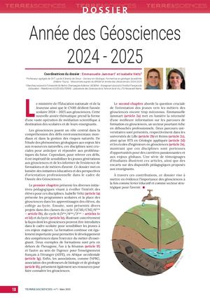 Dossier : Année Des Géosciences 2024 2025