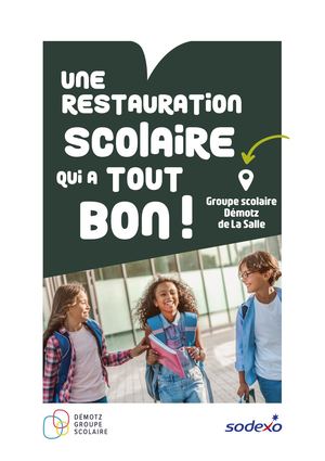 Plaquette Restauration scolaire - Groupe Démotz De La Salle Mpv2 Digital