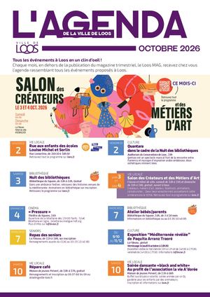Agenda Mensuel D' Octobre 2026