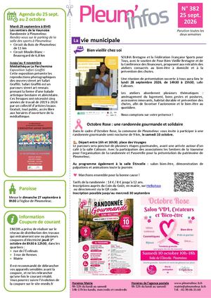 Pleum'infos du 25 Septembre 2026
