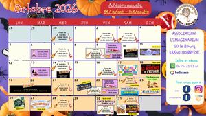 Calendrier Octobre 2026