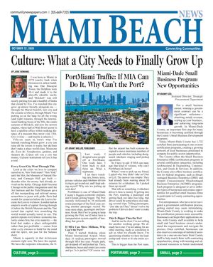 Latest Miami Beach print edition front page